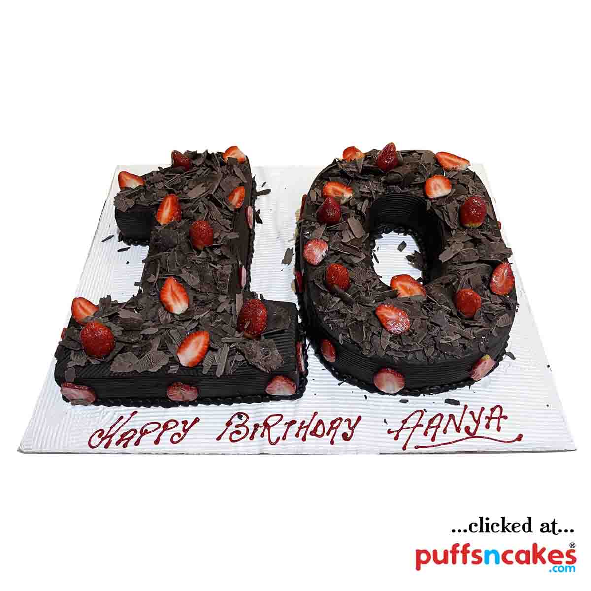 (1975) Digit Numerical Number 10 Ten Shape Chocolate Cake